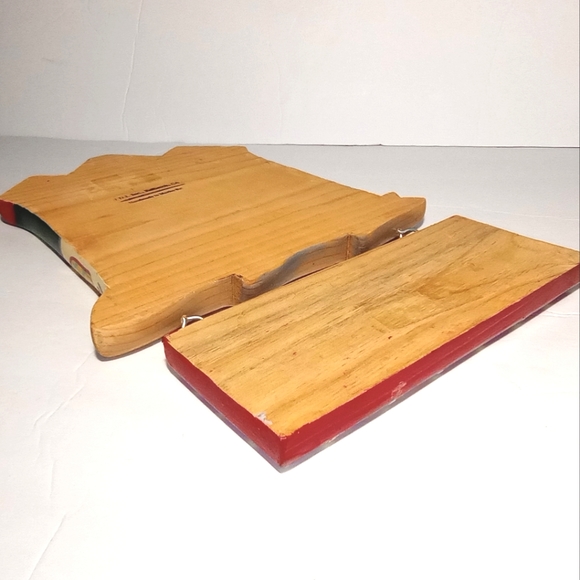 1997 JDI Christmas Handmade Multicolor Painted Wood Plank Decor Wall 13"L x 8W - Picture 7 of 7